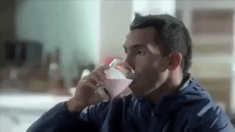 Carlos Tevez sips tea