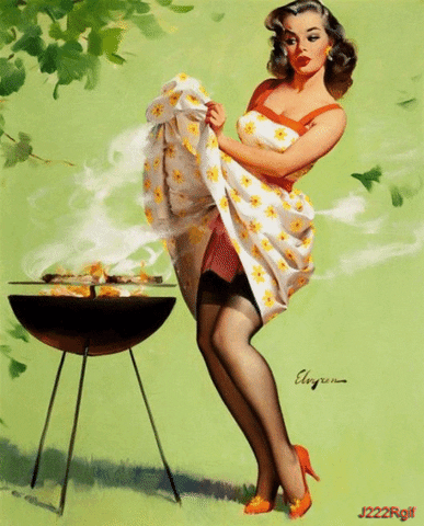 grilling pinup model