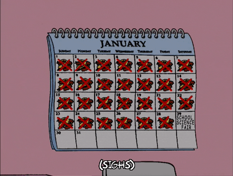 Calendario con el mes de enero