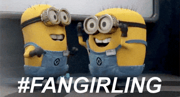 Fangirling Minions animated GIF