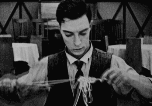 Buster Keaton Spaghetti GIF by Maudit - Find & Share on GIPHY