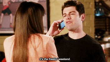 Excited Gif Freakin Weekend animated GIF