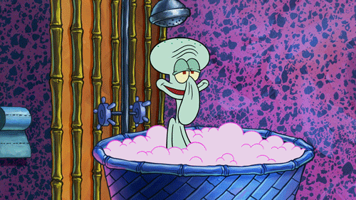 squidward screaming in the bathtub