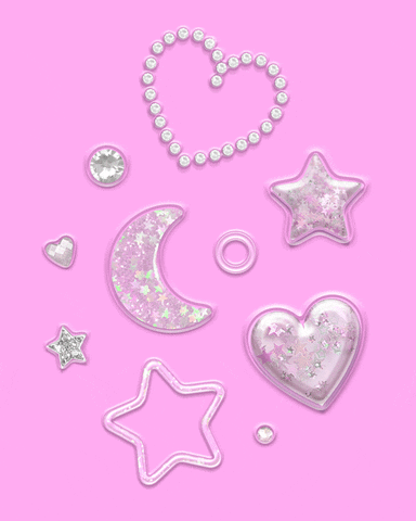hearts stars moon glitter