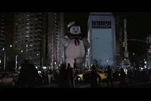 A giant Stay-Puff Marshmallow Man from Ghostbusters