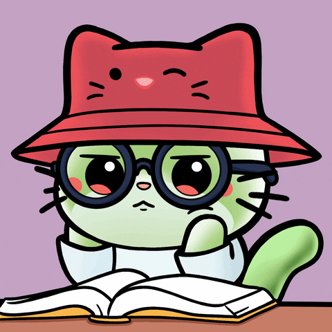 Cat Read GIF by Mochimons
