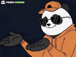 Panda Pointing Down GIF by Pandu Pandas