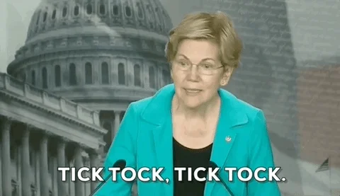 Elizabeth Warren Tick Tock GIF by GIPHY News