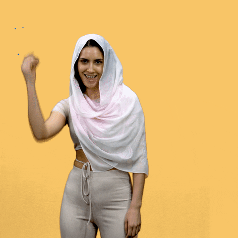 Digital art gif. Woman seen from the knees up sassily snaps her fingers in a "z" motion. The words, "Yaaaas moms!" appear above and in front of her, everything against a bright yellow background.
