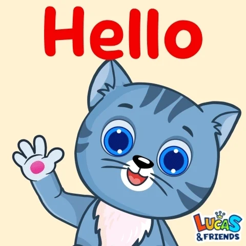 Cat Hello GIF by Lucas and Friends by RV AppStudios