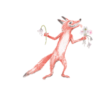 Flower Fox Sticker by Maison Kitsuné