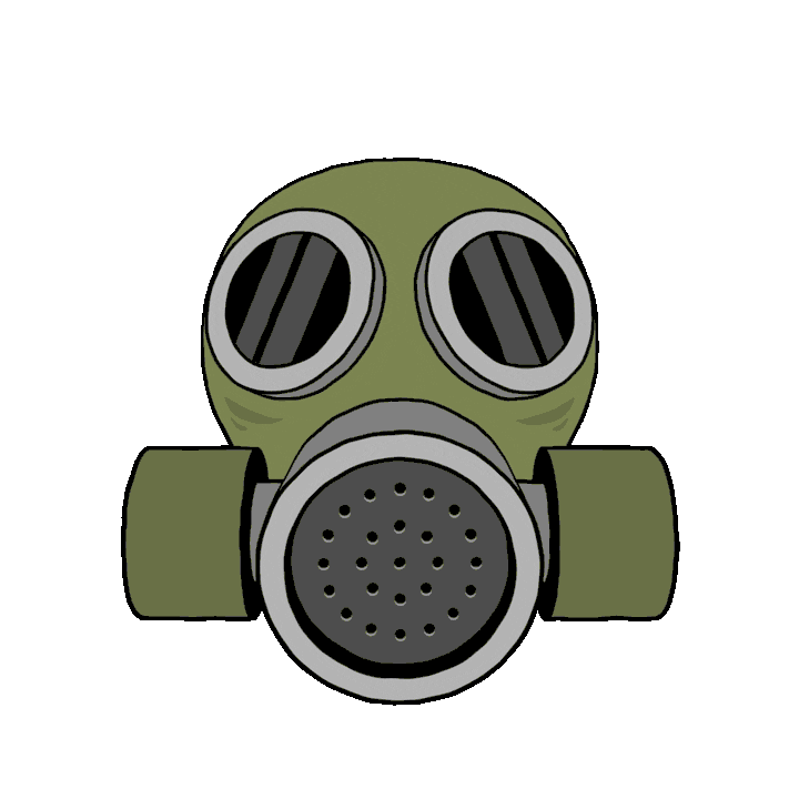 Gas Mask Prepper Sticker by Psychrome