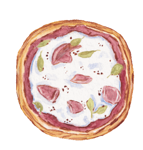 Pizza Watercolor Sticker by Cedar Rose Stationery