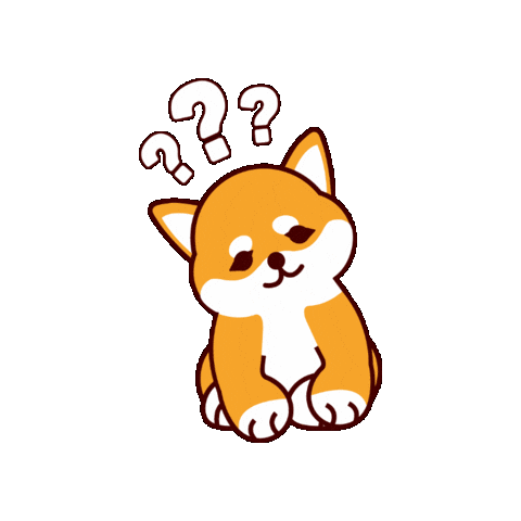 Confused Dog Sticker by DEOW Japan