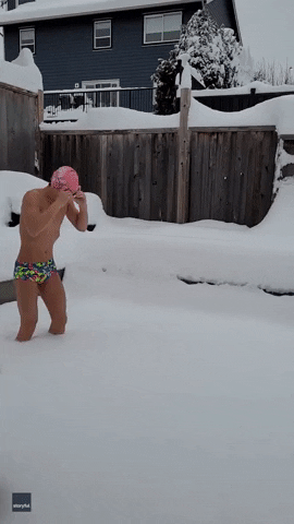 Snow Swimming GIF by Storyful