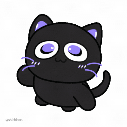 Black Cat Mimi GIF by shichisōru