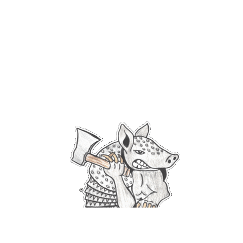 Armadillo Axe Throwing Sticker