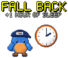 Fall Back Blue Bird Sticker by SwiftPro Heating, Cooling & Plumbing