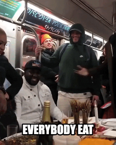 Nyc Subway Dinner GIF by Storyful