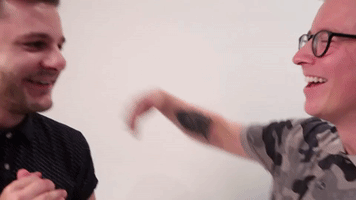 plcloutier tyler oakley hug pl cloutier hotel w montreal youtubers GIF