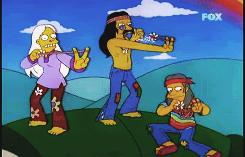 the simpsons hippies GIF