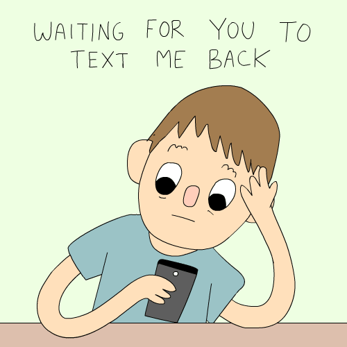 animation, gif, text, waiting, foxadhd, texting, forever alone, reply, text  back, truelovetuesday – GIF