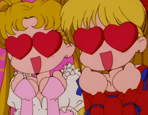  love reactions sailor moon fangirling swoon GIF