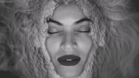 black and white beyonce water face hair GIF