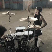 travis barker drumming gif