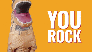 Dinosaur You Rock GIF by StickerGiant