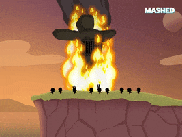 Burning Animal Crossing GIF by Mashed
