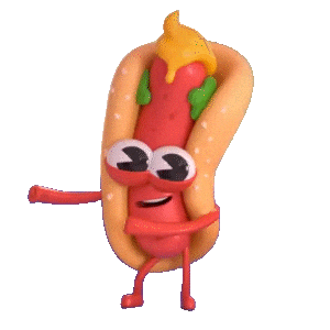 Hot Dog Dance Sticker by Insert Coin Animation Studios