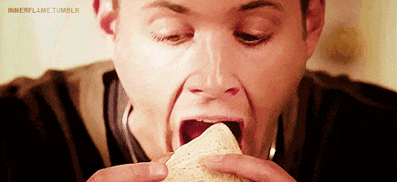 dean winchester eating GIF