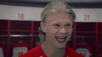 erling haaland laughing GIF by FC Red Bull Salzburg
