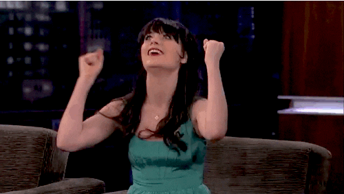  happy tv show woman zooey deschanel talk show GIF