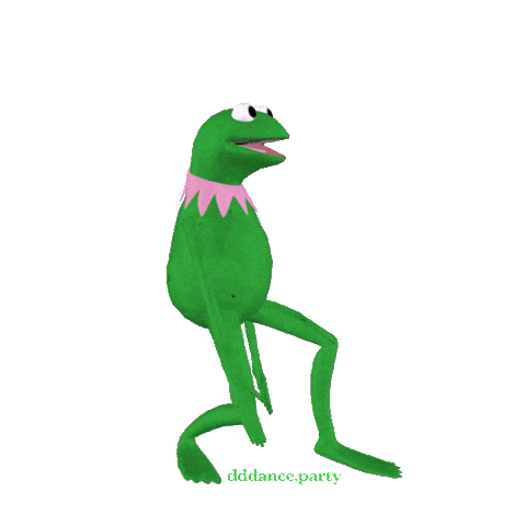 Kermit The Frog Dancing Sticker by Fuzzy Wobble