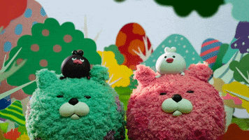 Rainbow Bear GIF by ウーとワー