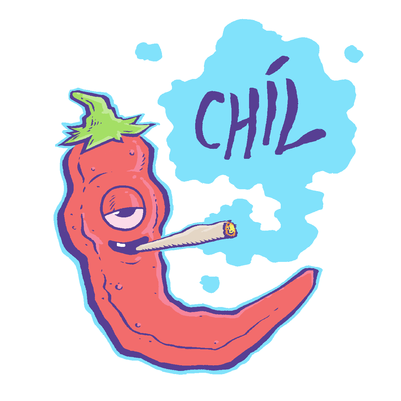 Chili Pepper Smoke Sticker by GoofyFroot