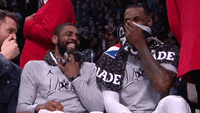 lebron james laughing GIF by NBA