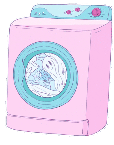 OniPress ghost laundry washing machine sheets GIF