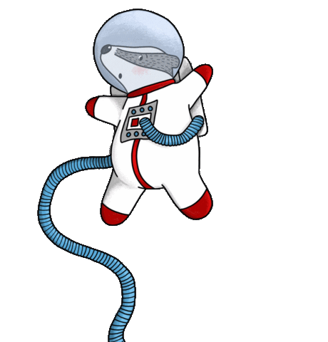 Astronaut Badger Sticker by Lily in Space Designs