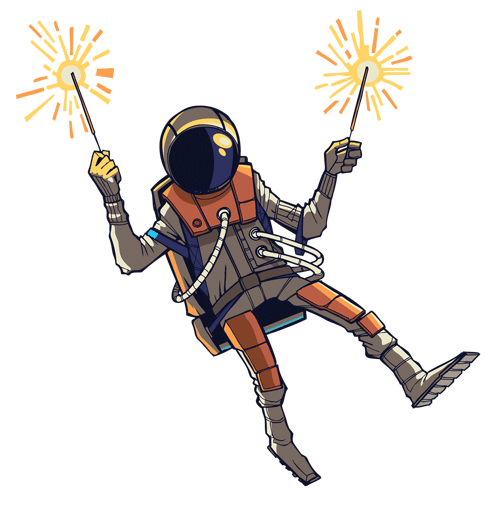 Nye Spaceman Sticker