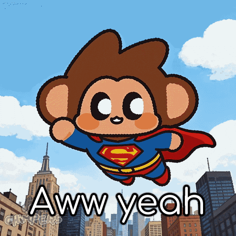 Monkey Flying GIF by Chimpers