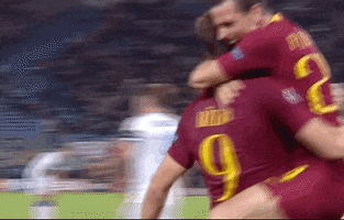 edin dzeko hug GIF by AS Roma