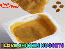 chicken nuggets GIF by Gifs Lab