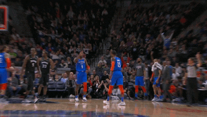 High Five Paul George Gif By Nba Find Share On Giphy