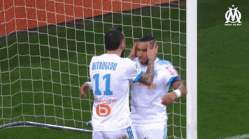 celebration hug GIF by Olympique de Marseille