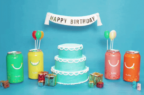 happy birthday water GIF by bubly