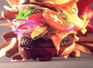 Knedlíky s uzeným x Hamburger s hranolkama