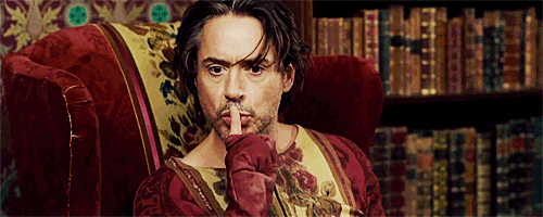 nataliatai funny shh sherlock holmes be quiet GIF